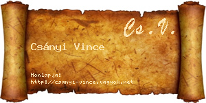Csányi Vince névjegykártya