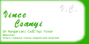 vince csanyi business card